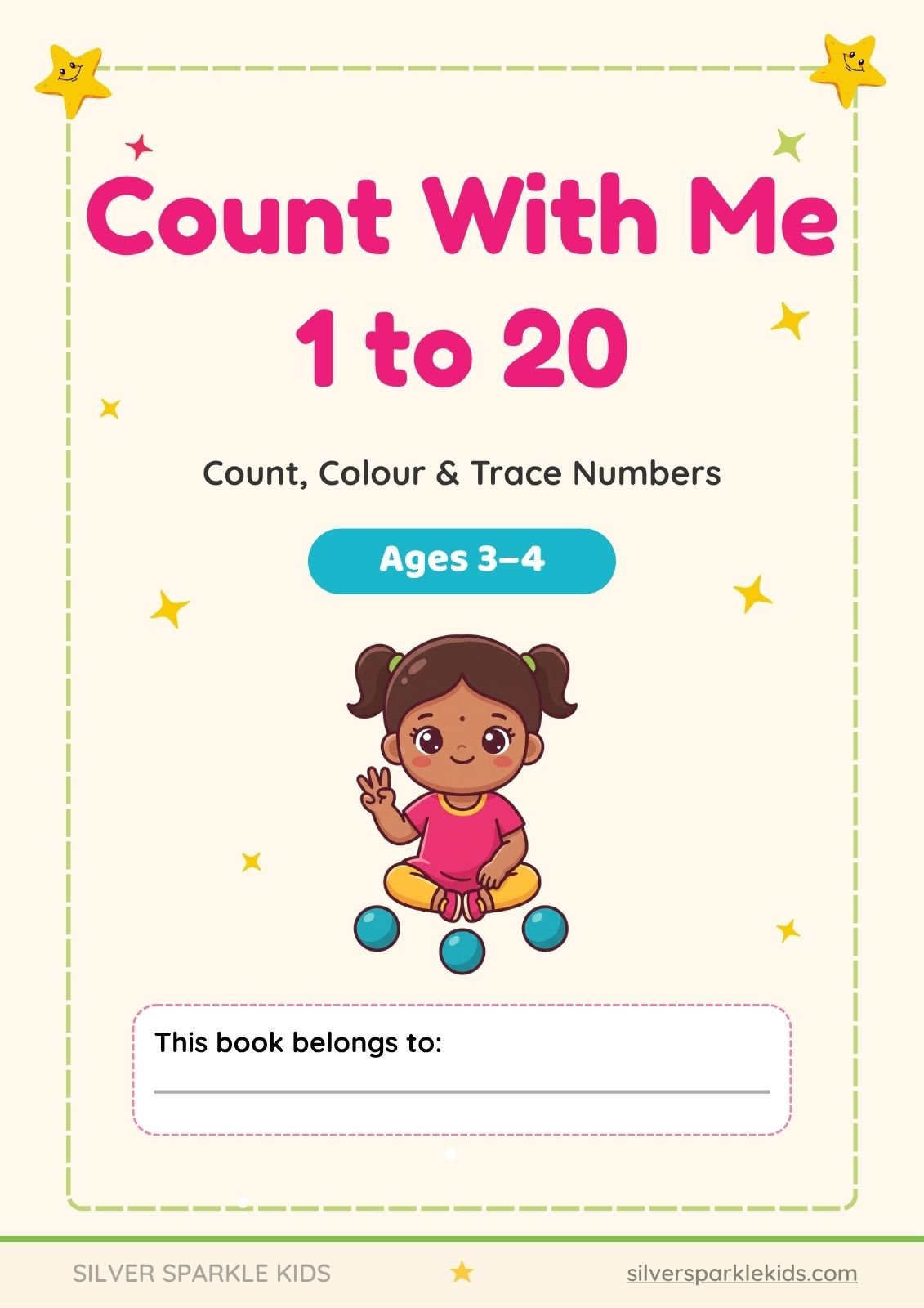 Count With Me 1–20 counting workbook for kids ages 3–4