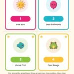 Bonus cut-out number cards 1 to 4 for preschoolers